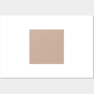 Polka dots White and Taupe spots dots Posters and Art